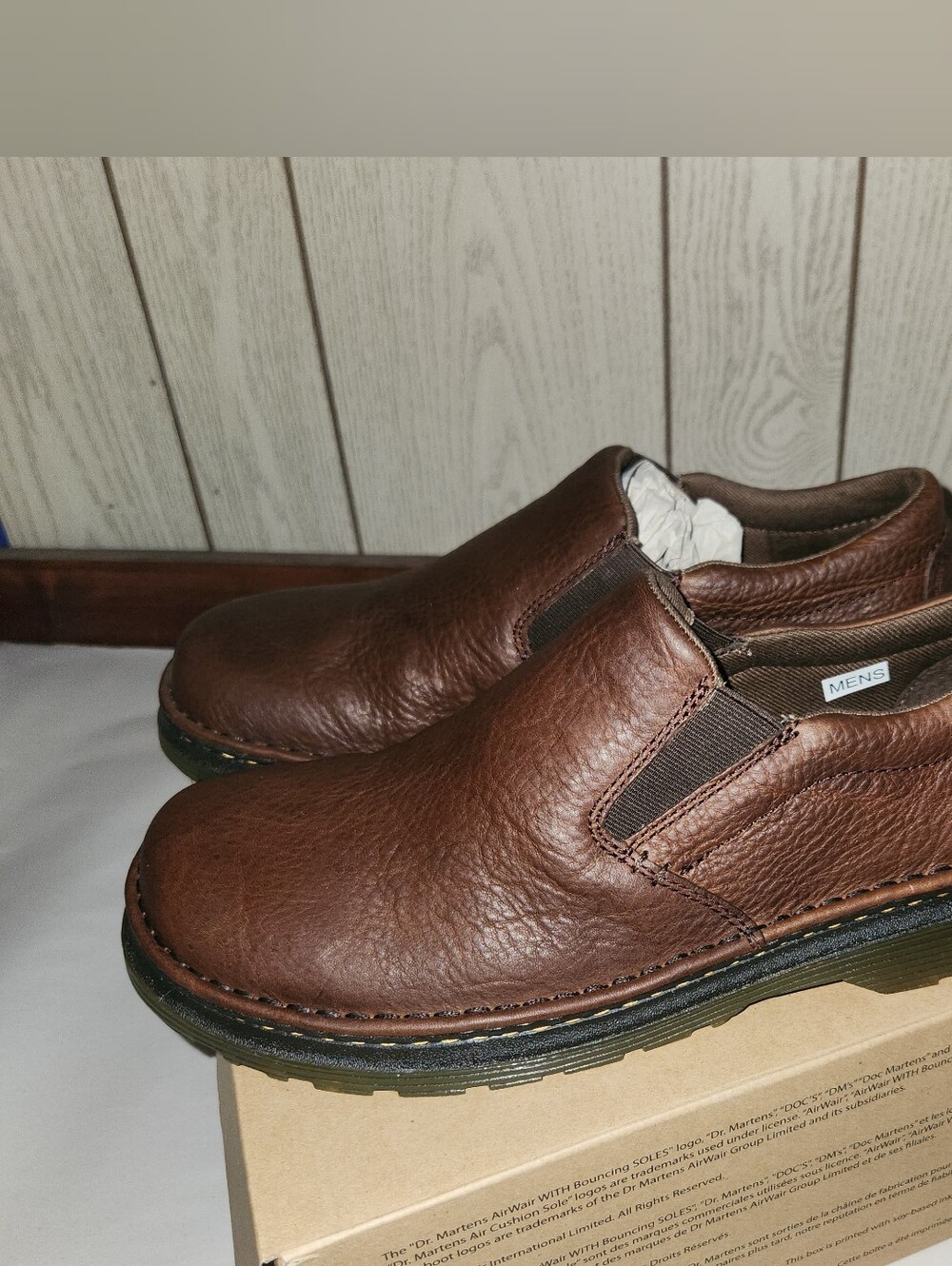 Dr. Martens Boyle Grizzly Leather Slip On Shoes - Picture 2 of 8